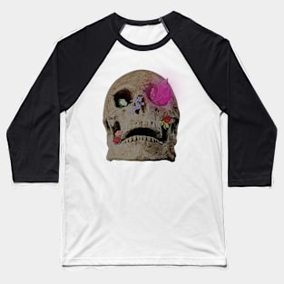 Skull and flowers Baseball T-Shirt